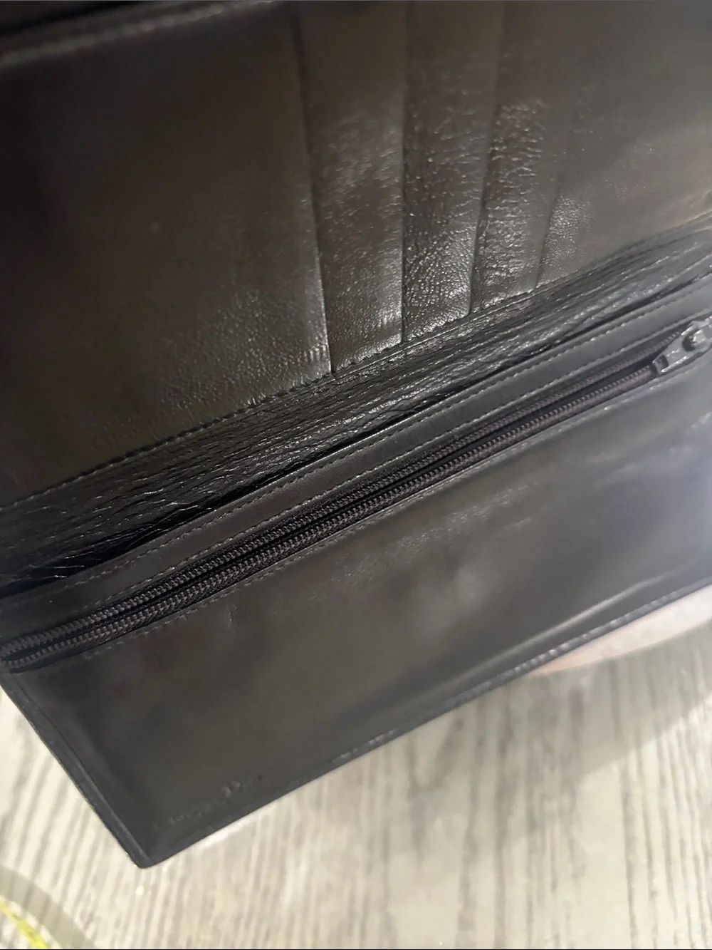 Dior Black Leather Envelope wallet with Gold CD Emblem